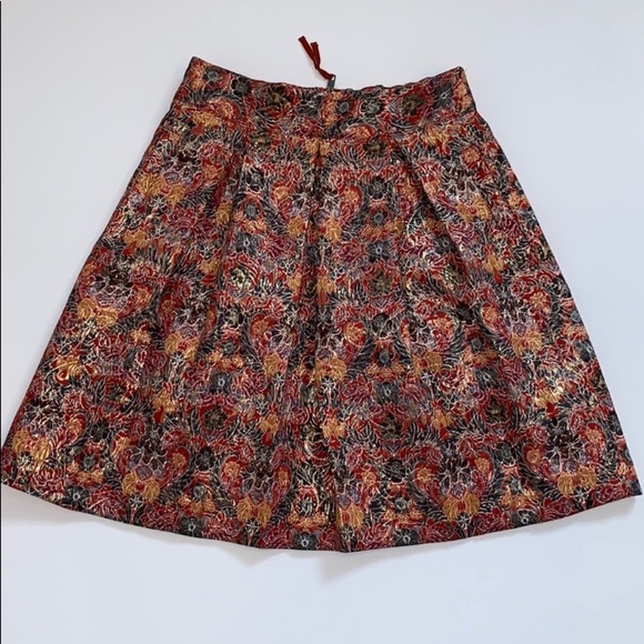 ANTHROPOLOGIE MAEVE ROSIA SKIRT BROCADE FLORAL METALLIC NEW SZ XL - Picture 4 of 15